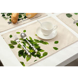 Maxbell Green Leaves Design Insulation Bowl Placemat Dining Pad Western Table Mat #1