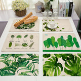 Maxbell Green Leaves Design Insulation Bowl Placemat Dining Pad Western Table Mat #1