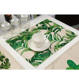 Maxbell Green Leaves Design Insulation Bowl Placemat Dining Pad Western Table Mat #1