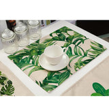 Maxbell Green Leaves Design Insulation Bowl Placemat Dining Pad Western Table Mat #3