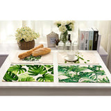 Maxbell Green Leaves Design Insulation Bowl Placemat Dining Pad Western Table Mat #3