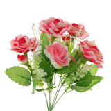 2 Piece Artificial Silk Rose Flower Bouquet Plant Wedding Decor Rose Red