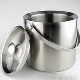 Maxbell Stainless Steel Double Walled Insulated Ice Bucket Wine Cooler with Lid 3L
