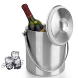 Maxbell Stainless Steel Double Walled Insulated Ice Bucket Wine Cooler with Lid 3L