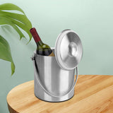 Maxbell Stainless Steel Double Walled Insulated Ice Bucket Wine Cooler with Lid 3L