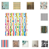 Maxbell 180x180cm Digital Printing Bath Shower Curtain with Several Hooks Long Strip