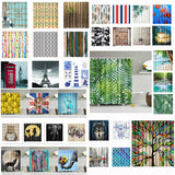 Maxbell 180x180cm Digital Printing Bath Shower Curtain with Several Hooks Long Strip