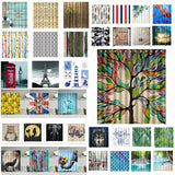 Maxbell 180x180cm Digital Printing Bath Shower Curtain with Several Hooks Long Strip