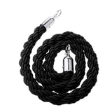 Maxbell 59 Inches Twisted Barrier Rope Queue Crowd Control for Posts Stands Black
