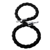 Maxbell 59 Inches Twisted Barrier Rope Queue Crowd Control for Posts Stands Black