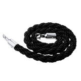 Maxbell 59 Inches Twisted Barrier Rope Queue Crowd Control for Posts Stands Black