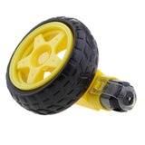 Maxbell 1 Piece DC Gear Motor and Tire Wheel for DC 3V-6V Arduino Smart Car Robot Projects (Yellow) for Smart Car Robot Arduino