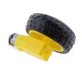 Maxbell 1 Piece DC Gear Motor and Tire Wheel for DC 3V-6V Arduino Smart Car Robot Projects (Yellow) for Smart Car Robot Arduino