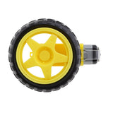Maxbell 1 Piece DC Gear Motor and Tire Wheel for DC 3V-6V Arduino Smart Car Robot Projects (Yellow) for Smart Car Robot Arduino