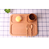 Max Natural Wooden Plate Food Dessert Dinner Serving Dish Wood Tray Divided XXL