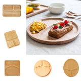 Max Natural Wooden Plate Food Dessert Dinner Serving Dish Wood Tray Divided XXL