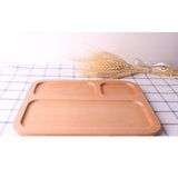 Max Natural Wooden Plate Food Dessert Dinner Serving Dish Wood Tray Divided XXL