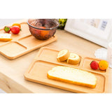 Max Natural Wooden Plate Food Dessert Dinner Serving Dish Wood Tray Divided XXL
