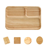 Max Natural Wooden Plate Food Dessert Dinner Serving Dish Wood Tray Divided XXL