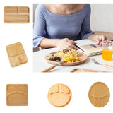 Max Natural Wooden Plate Food Dessert Dinner Serving Dish Wood Tray Divided XXL
