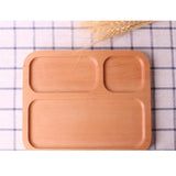 Max Natural Wooden Plate Food Dessert Dinner Serving Dish Wood Tray Divided XXL