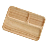 Max Natural Wooden Plate Food Dessert Dinner Serving Dish Wood Tray Divided XXL