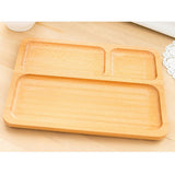 Max Natural Wooden Plate Food Dessert Dinner Serving Dish Wood Tray Divided XXL