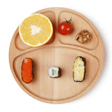 Max Natural Wooden Plate Food Dessert Dinner Serving Dish Wood Tray Divided L