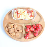 Max Natural Wooden Plate Food Dessert Dinner Serving Dish Wood Tray Divided L