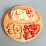 Max Natural Wooden Plate Food Dessert Dinner Serving Dish Wood Tray Divided L