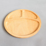 Max Natural Wooden Plate Food Dessert Dinner Serving Dish Wood Tray Divided L