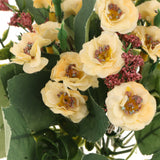 Maxbell Artificial Flowers Cloth Rosa Multiflora Home Wedding Floral Decor White