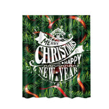 Maxbell Christmas Theme Polyester Shower Curtain with 12 Hooks  Christmas Tree #1