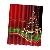 Maxbell Christmas Theme Polyester Shower Curtain with 12 Hooks  Christmas tree #2