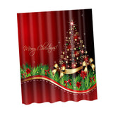 Maxbell Christmas Theme Polyester Shower Curtain with 12 Hooks  Christmas tree #2