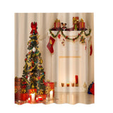 Christmas Theme Polyester Shower Curtain with 12 Hooks Christmas #5