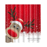Maxbell Christmas Theme Polyester Shower Curtain with 12 Hooks  Deer