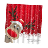 Maxbell Christmas Theme Polyester Shower Curtain with 12 Hooks  Deer