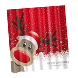 Maxbell Christmas Theme Polyester Shower Curtain with 12 Hooks  Deer