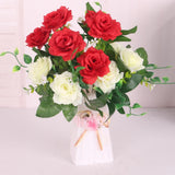 2 Bunch Rose Artificial Silk Flower Bouquet Plant Wedding Decor Red