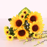 Artificial Sunflower Bouquet Helianthus Annuus for Home Hotel Decor - Yellow