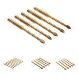 Maxbell Hex Shank Carbide Cross Spear Head Glass Marble Tile Thread Drill Bits 6mm