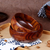 Maxbell Wood Round Fruit Snack Dessert Wood Handmade Serving Kitchen Bowl 19.5x7.5cm