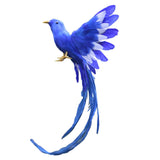 Artificial Bird Feathered Realistic Garden Home Decor Ornament Blue Tail