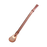 Maxbell Creative Coffee Spoon Drinking Straw Mini Yerba Mate Teaspoon Rosy gold