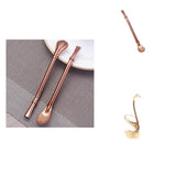 Maxbell Creative Coffee Spoon Drinking Straw Mini Yerba Mate Teaspoon Rosy gold