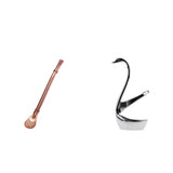 Maxbell Creative Coffee Spoon Drinking Straw Mini Yerba Mate Teaspoon Rosy gold