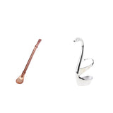 Maxbell Creative Coffee Spoon Drinking Straw Mini Yerba Mate Teaspoon Rosy gold