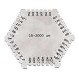 Maxbell Precision Wet Film Comb Hexagonal 25-3000um Stainless Steel Thinkness Gauge