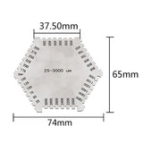 Maxbell Precision Wet Film Comb Hexagonal 25-3000um Stainless Steel Thinkness Gauge